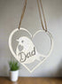 Dad Robin Steel Hanging Heart